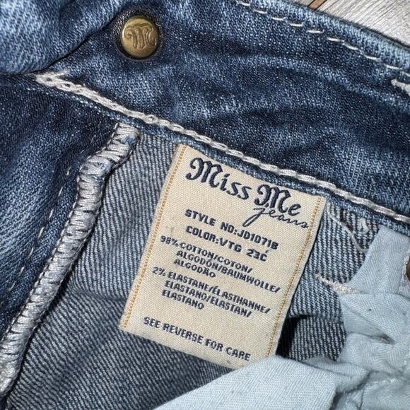 Miss Me Jeans Size 27 Womens Denim Blue Rhinestone Boot Cut JD1071B - Picture 6 of 9
